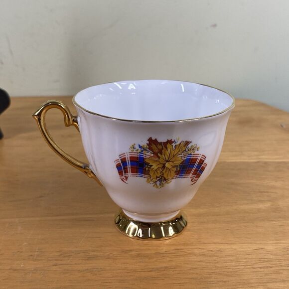 Vintage Windsor Bone China Royal Canadian Tartan Teacup & Saucer Made in England - Picture 9 of 16